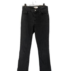 MNG by Mango Black Cotton Blend Jandri Straight Leg Denim Jeans Women Sz 4
